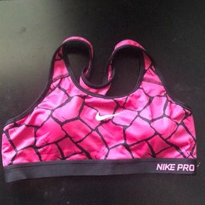 Nike Dri-Fit Padded Black/Pink Sports Bra Size L